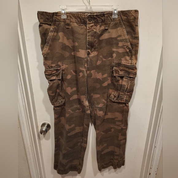No Boundaries Men's Vintage Cargo Micro Sanded Heavy Twill Camo Pants Sz 40x32 - Picture 1 of 8
